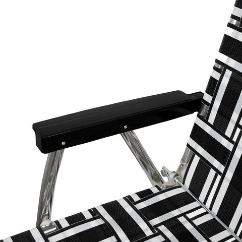 預購【LAWN CHAIR】BLACK AND WHITE STRIPE HIGH BACK BEACH CHAIR 高背低腳