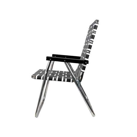 預購【LAWN CHAIR】BLACK AND WHITE STRIPE HIGH BACK BEACH CHAIR 高背低腳