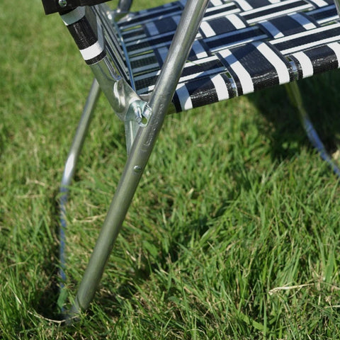 預購【LAWN CHAIR】BLACK AND WHITE STRIPE HIGH BACK BEACH CHAIR 高背低腳