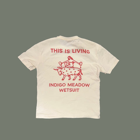 ◤Indigo Meadow◢ Logo T-shirt yellow organic cotton