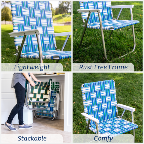新色預購【LAWN CHAIR】Pink and White Stripe CLASSIC CHAIR 高背高腳