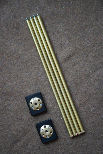 桌腳連接底座 FOR DECK 黑鋁+黃銅 2PCS SET