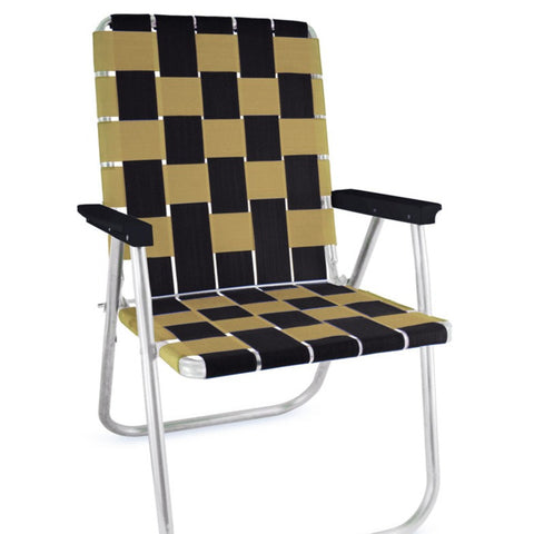 預購【LAWN CHAIR】BLACK & GOLD CLASSIC CHAIR WITH BLACK ARMS 高背高腳