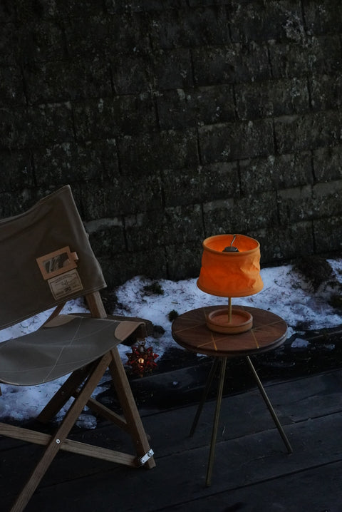 FIELD LANTERN STAND & SHADE CALMA STORE LIMITED - MARIGOLD OAK/WALNUT