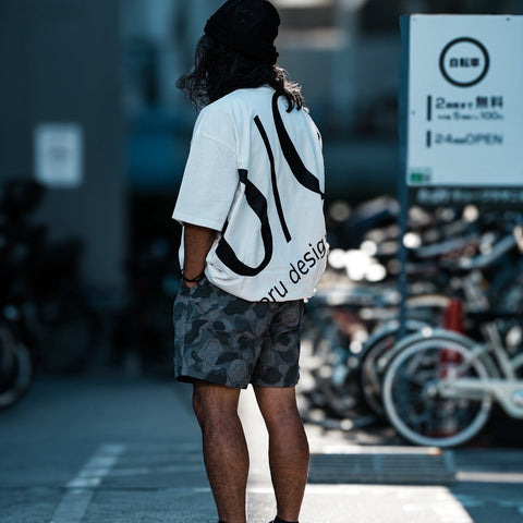 新品預購 //neru design works// DRAW CODE TEE "BIG 0/0 " 抽繩短袖上衣 黑/白