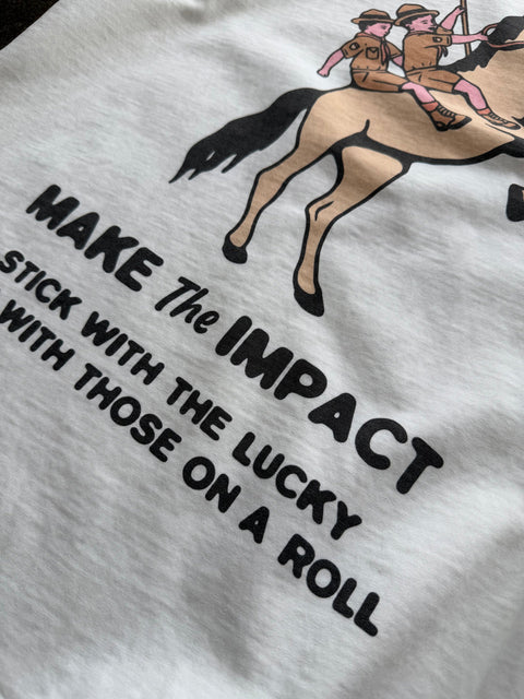 ORGANIC COTTON T "MAKE THE IMPACT" ORANGE/WHITE