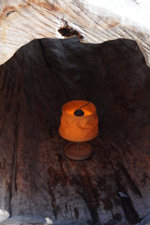 FIELD LANTERN STAND & SHADE CALMA STORE LIMITED - MARIGOLD OAK/WALNUT