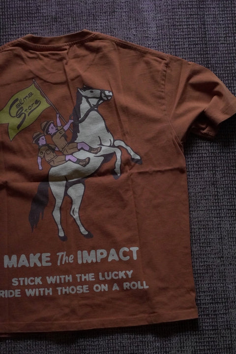 ORGANIC COTTON T "MAKE THE IMPACT" ORANGE/WHITE