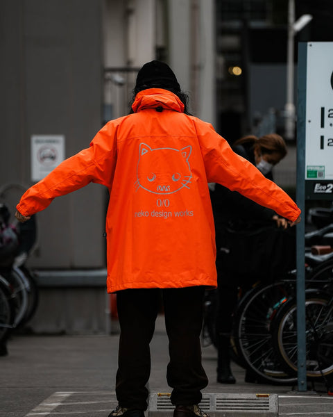 //neru design works// 防水外套 橘/黑