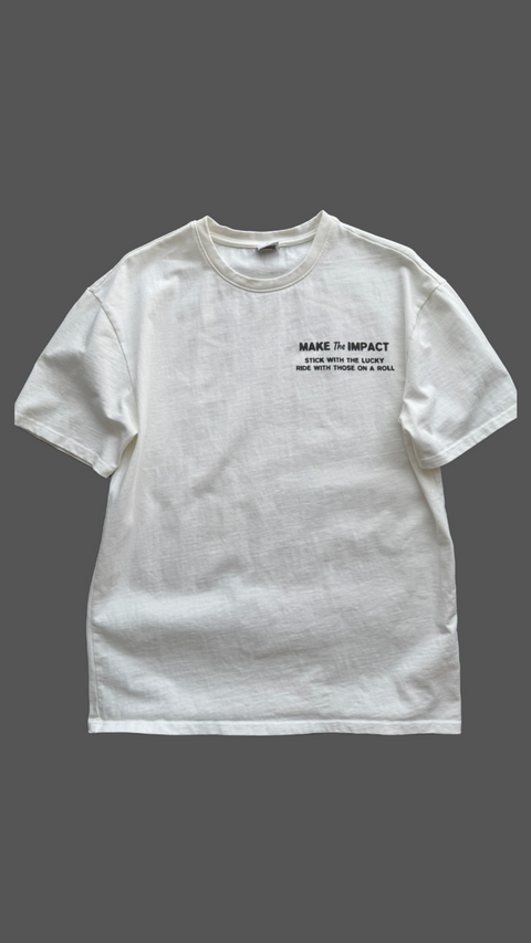 ORGANIC COTTON T "MAKE THE IMPACT" ORANGE/WHITE