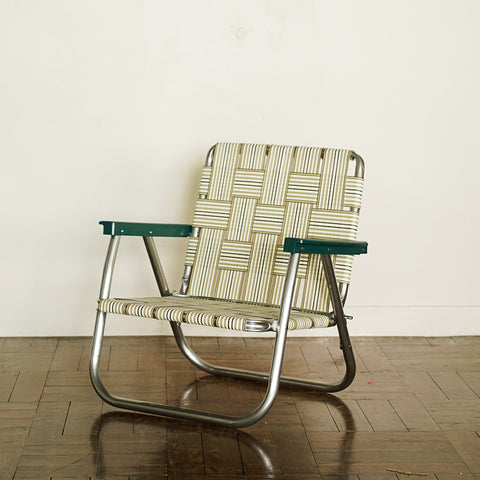 預購【LAWN CHAIR】TAN STRIPE LOW BACK BEACH CHAIR 低背低腳
