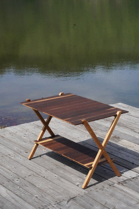 "NICE MIDDLE" DINING TABLE & DESK CHARRED OAK BY CALMA STORE & THREE MASTERS