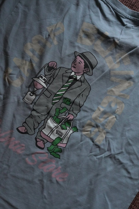 ORGANIC COTTON T "CAMP BUSINESS"  Blue