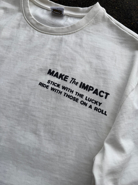 ORGANIC COTTON T "MAKE THE IMPACT" ORANGE/WHITE
