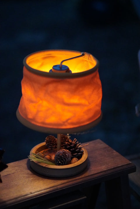 FIELD LANTERN STAND & SHADE CALMA STORE LIMITED - MARIGOLD OAK/WALNUT