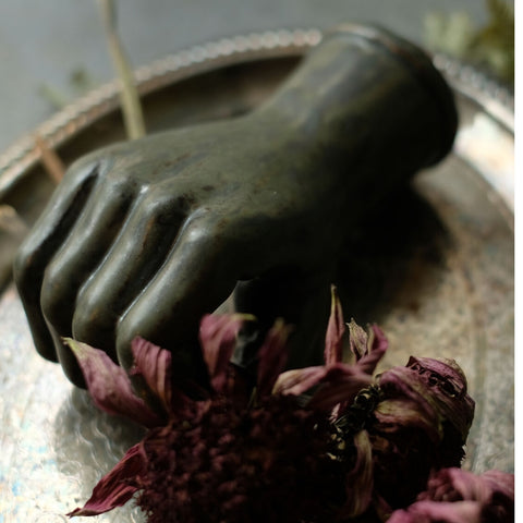 Small Hand Ceramic Flower Vessel (Wall-mounted)