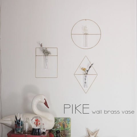 Brass wall-mounted vase [PIKE wall brass vase]