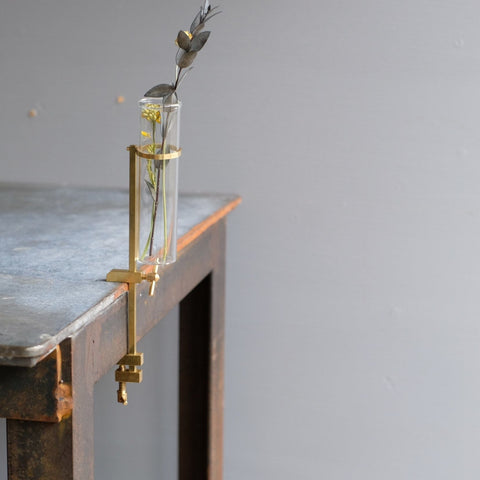 黃銅玻璃管小花器[BRANCH TUBE VASE] 單支